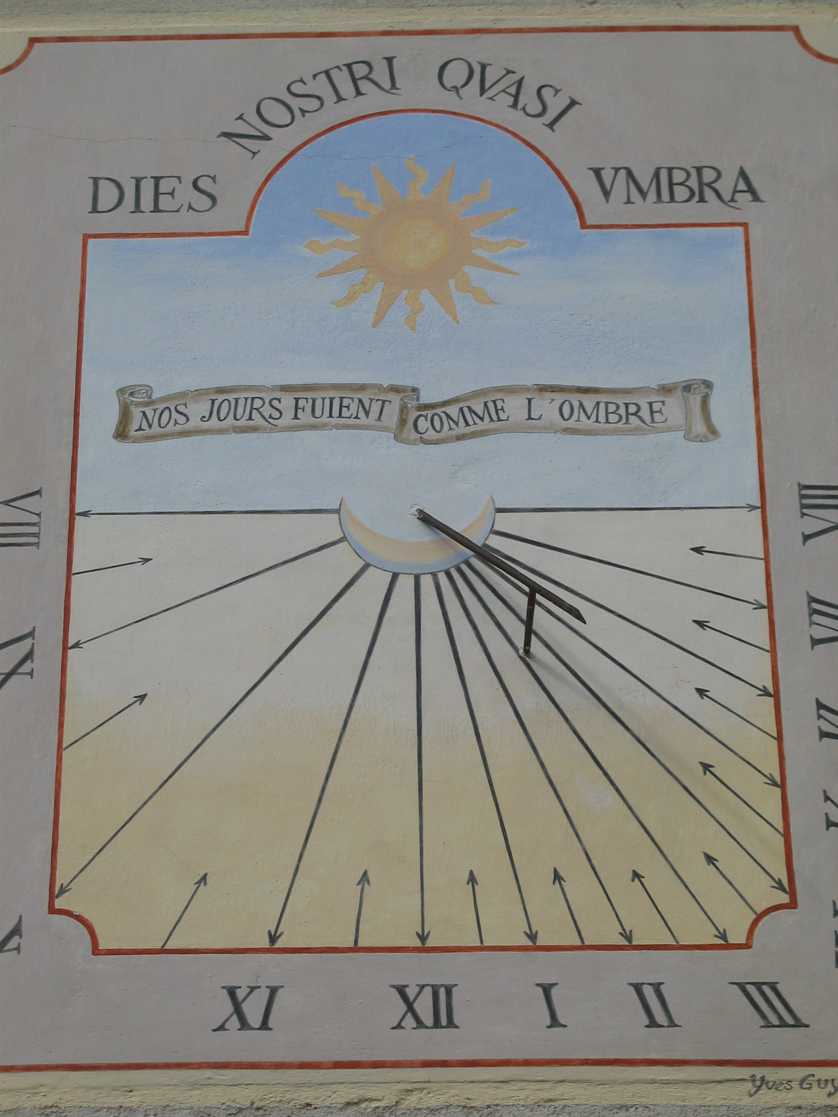 Cadran solaire, cure. J.Stéfanini