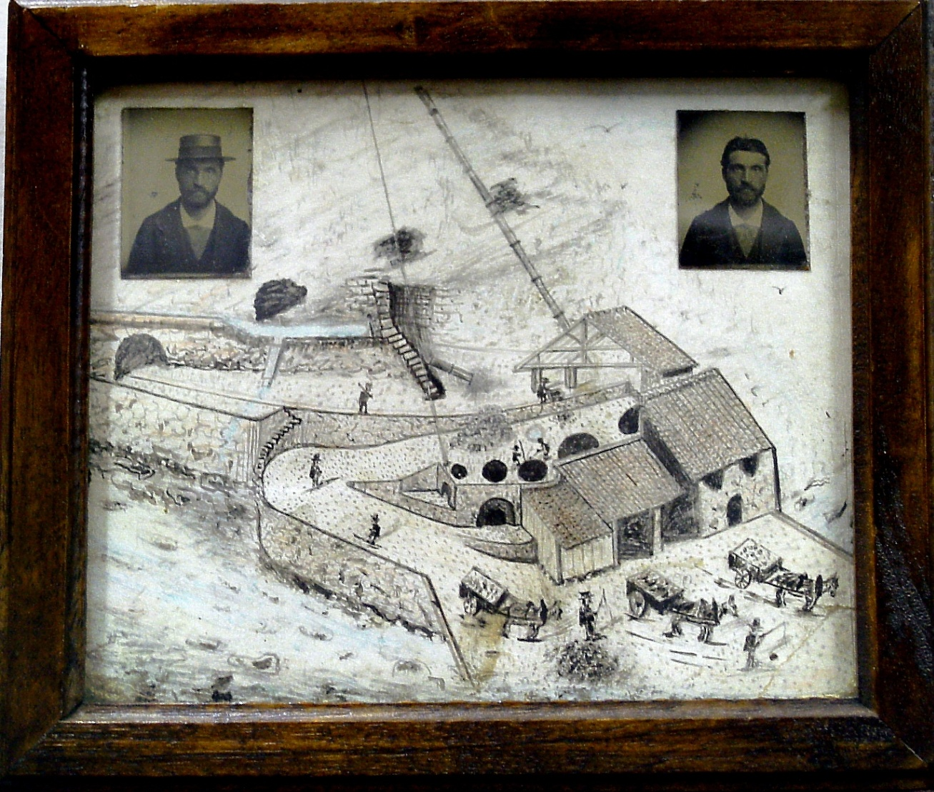 Dessin de la cimenterie de Crolles lors de sa création par Mr Martin